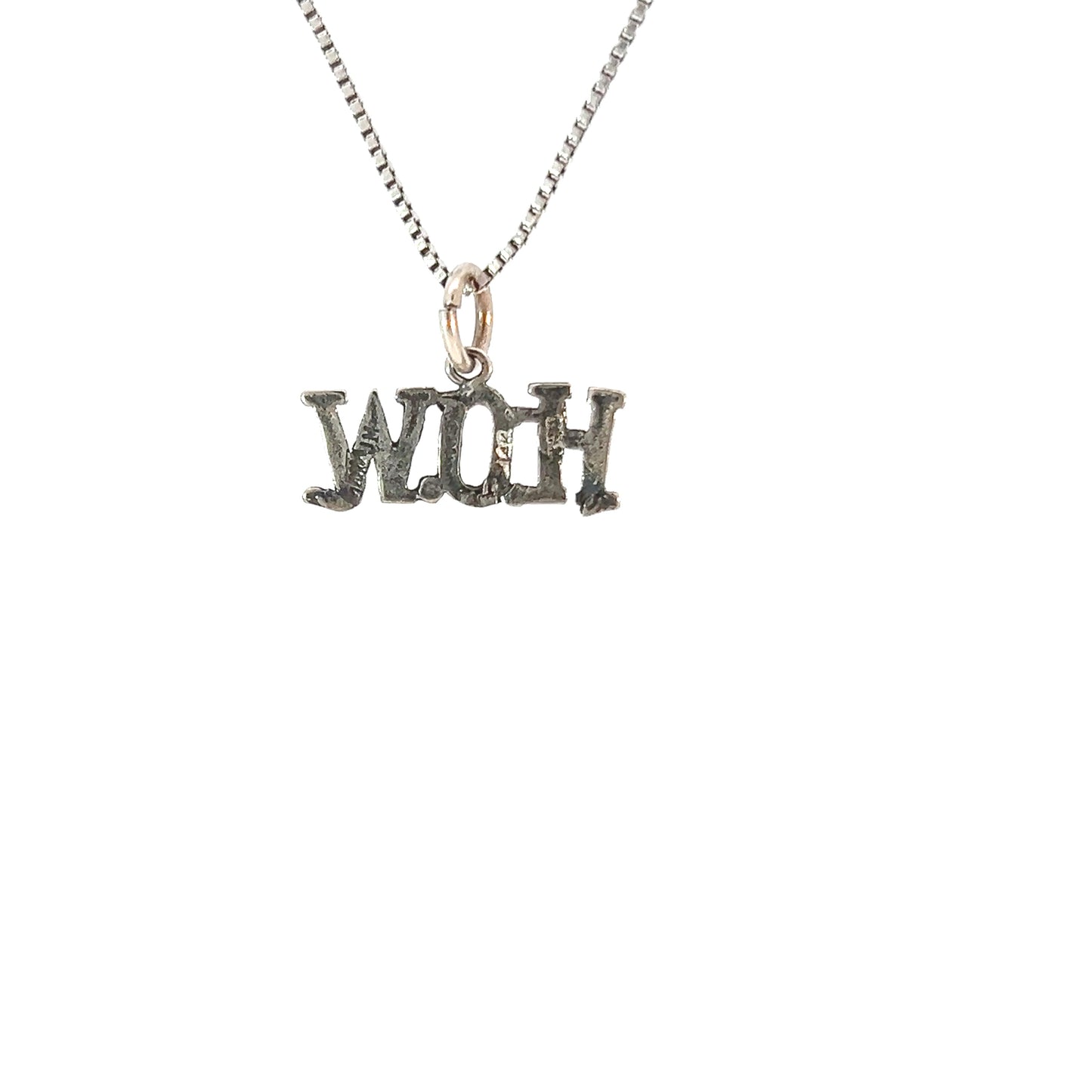Sterling Silver, Sayings Pendant, "H.O.W."