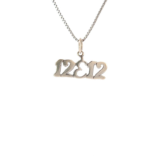 Sterling Silver, Sayings Pendant, "12&12"