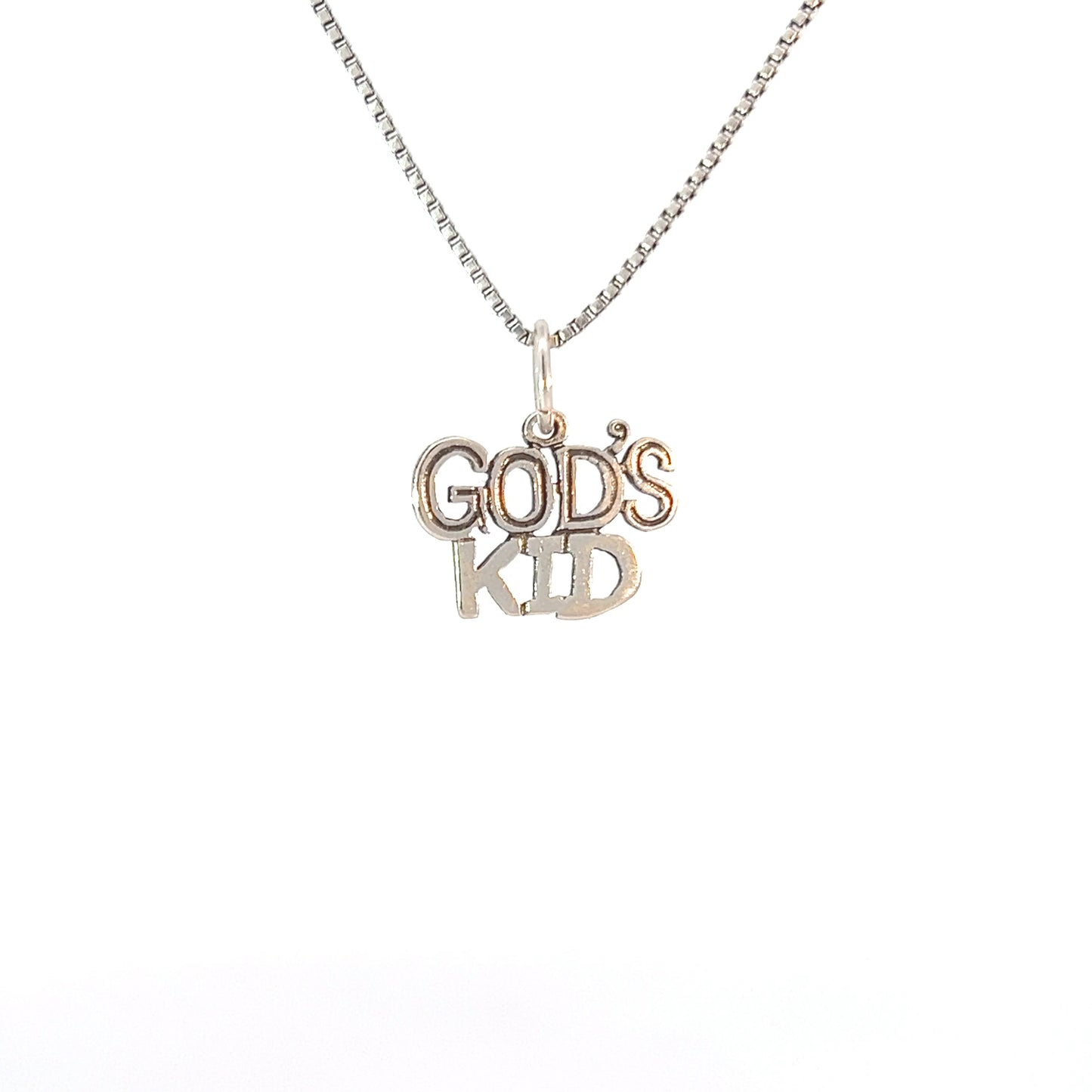 Sterling Silver, Sayings Pendant, "GOD'S KID"