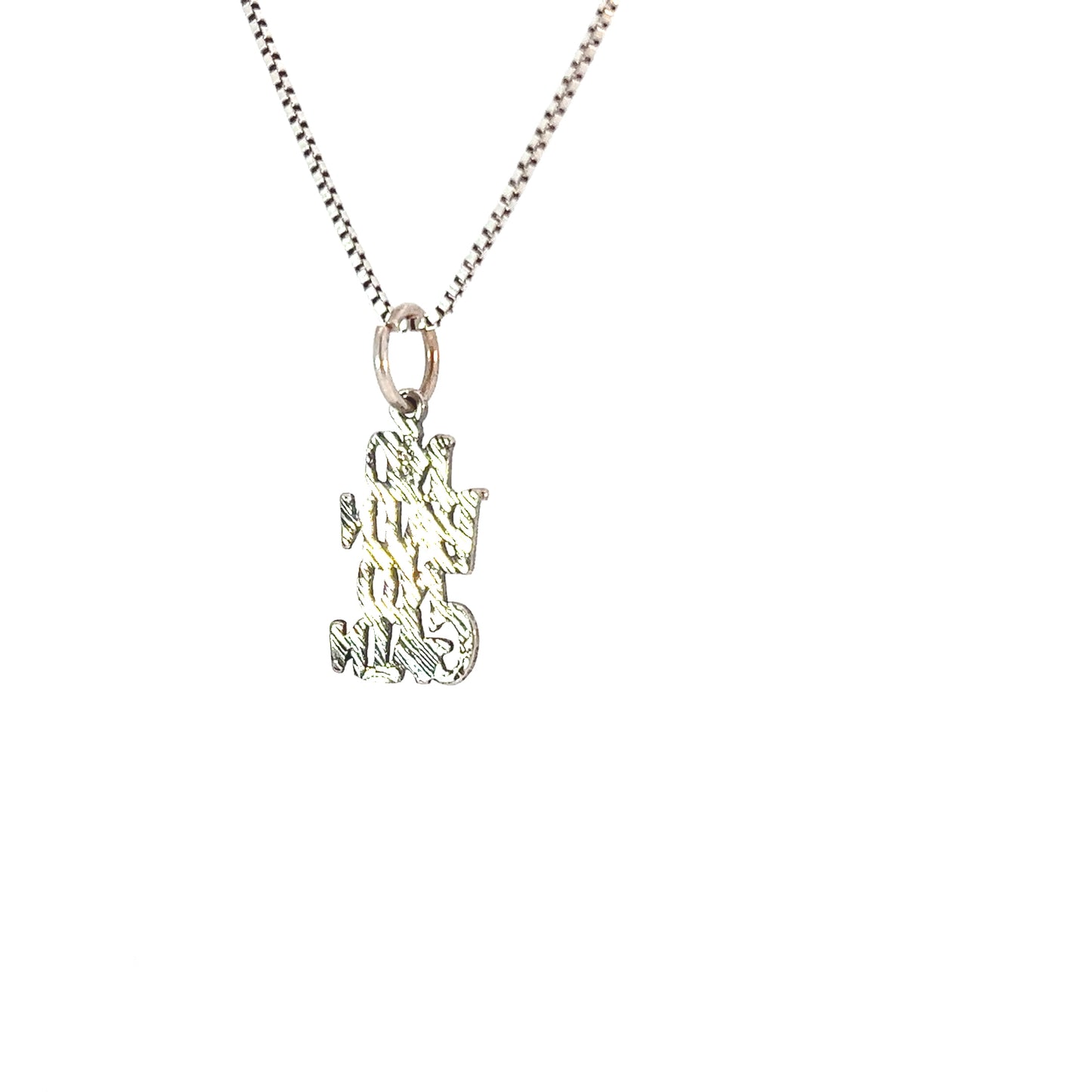 Sterling Silver, Sayings Pendant, "NO PAIN, NO GAIN"