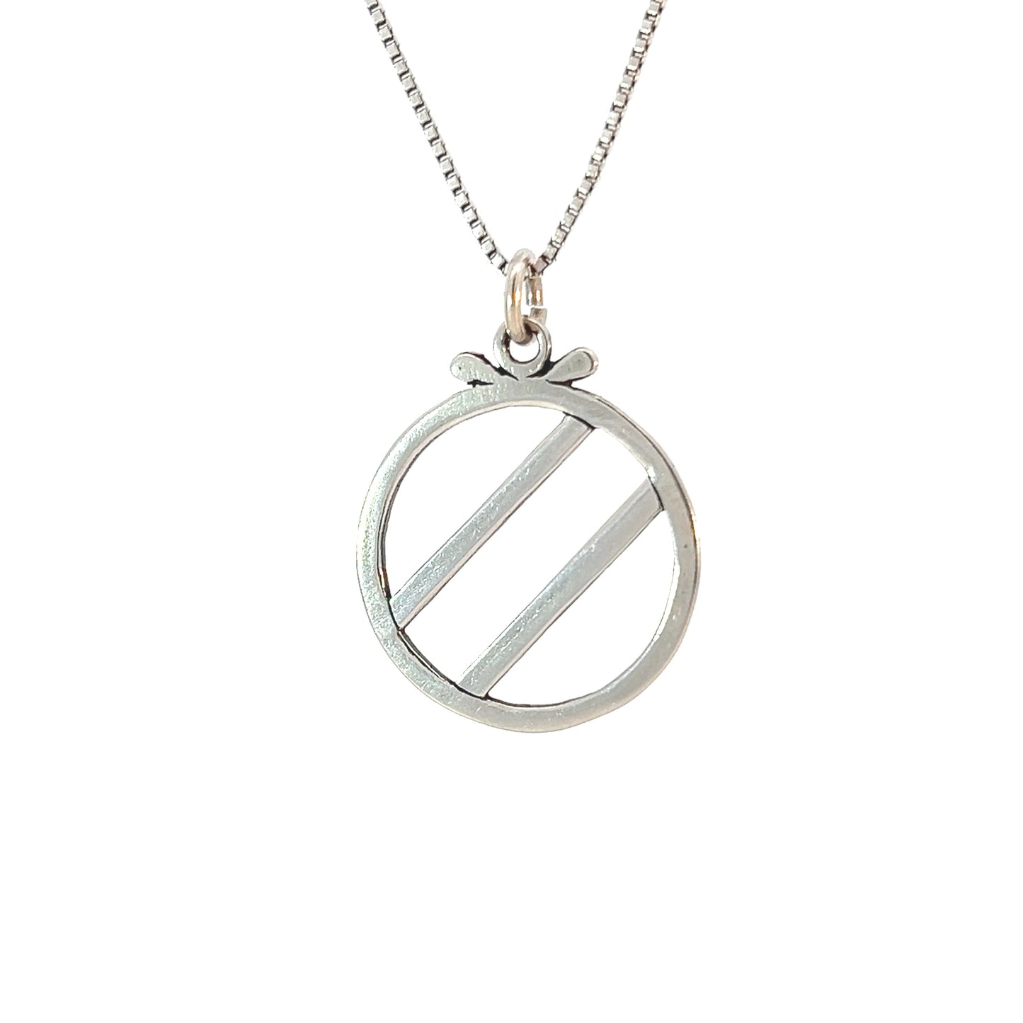Sterling Silver Pendant Over Eaters Anonymous (OA) Symbol, Medium Size