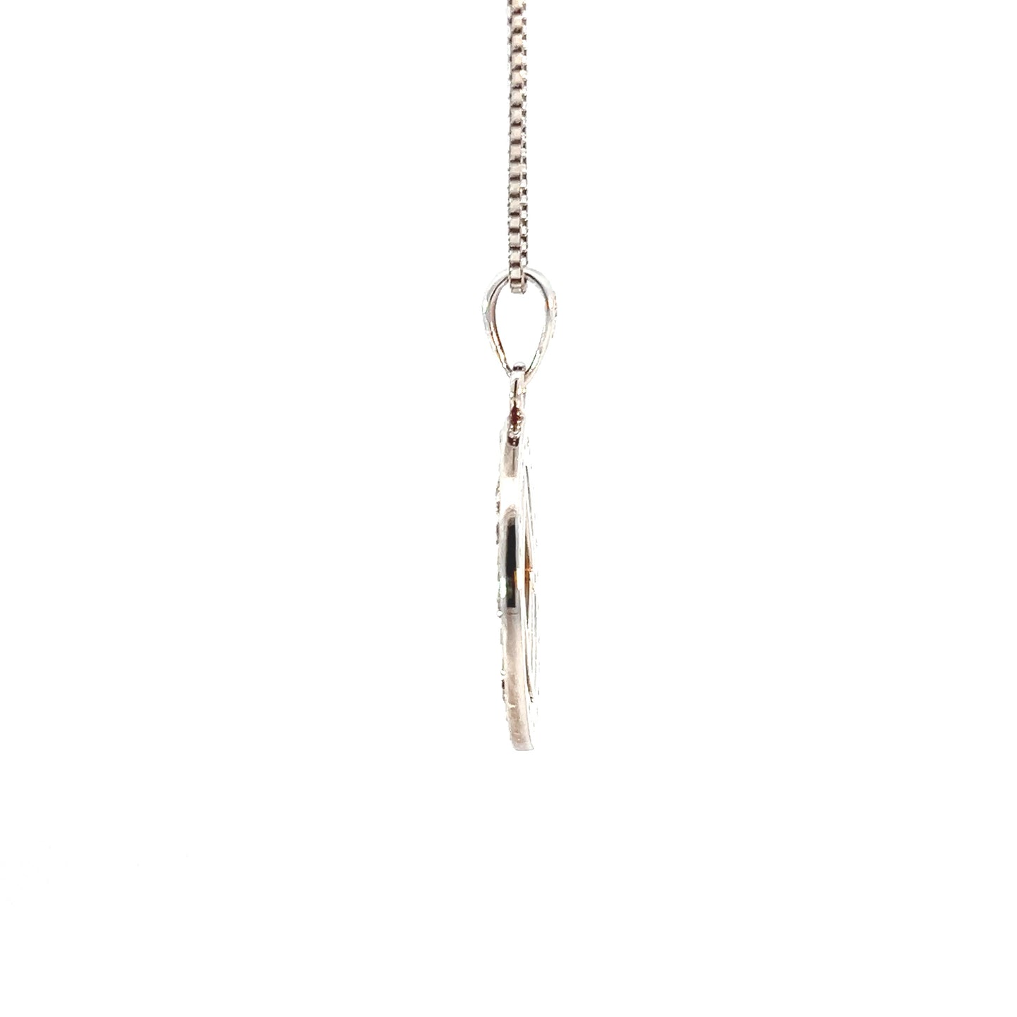 Narcotics Anonymous (NA) Symbol in a Crystal Circle Sterling Silver Pendant