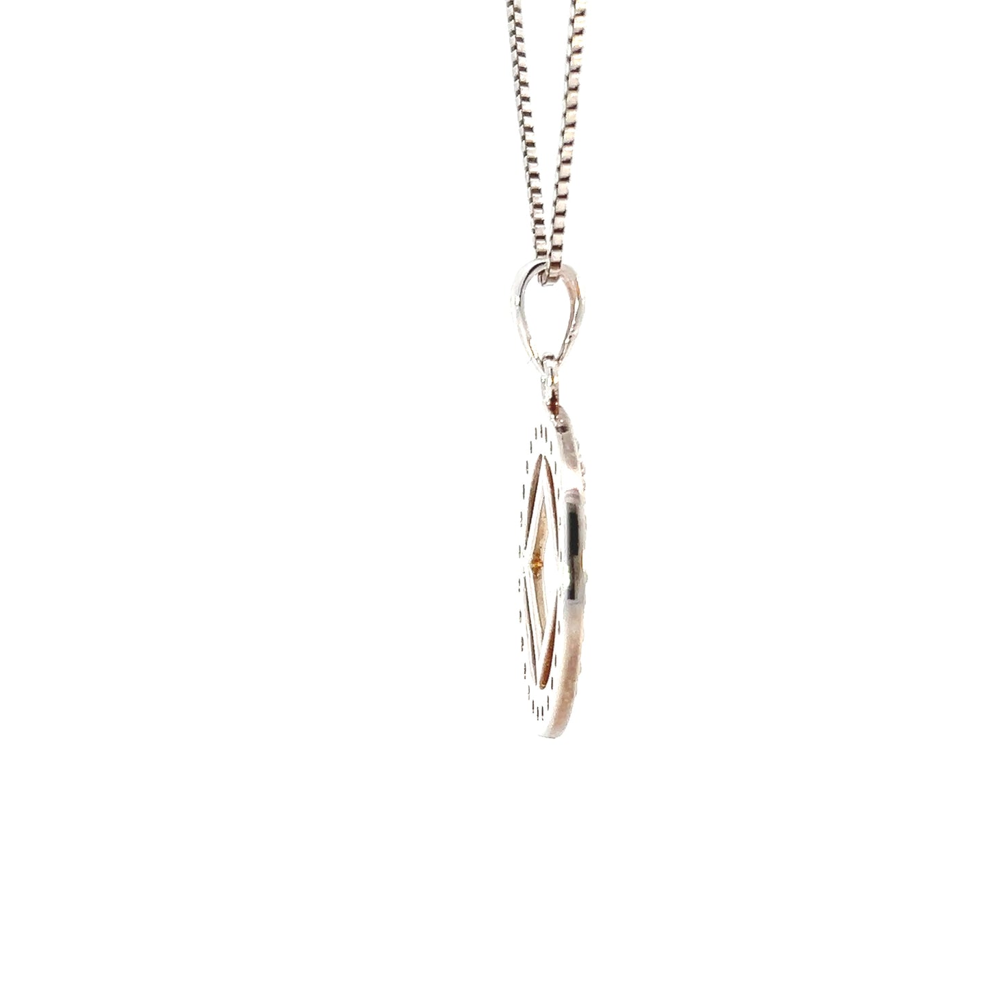 Narcotics Anonymous (NA) Symbol in a Crystal Circle Sterling Silver Pendant