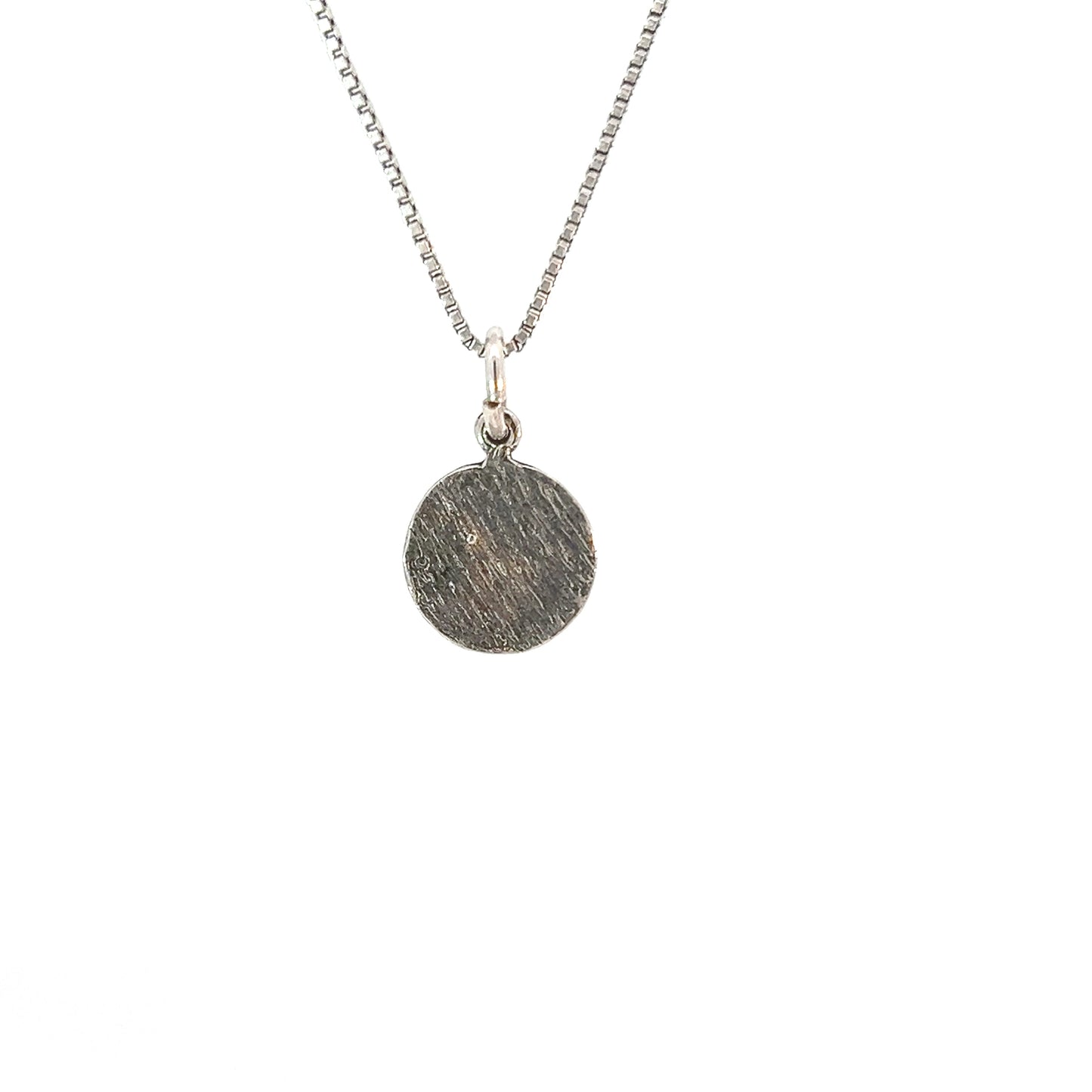 Sterling Silver Pendant, "Narcotics Anonymous" Initials in Solid Textured Coin Style Circle, Small Size