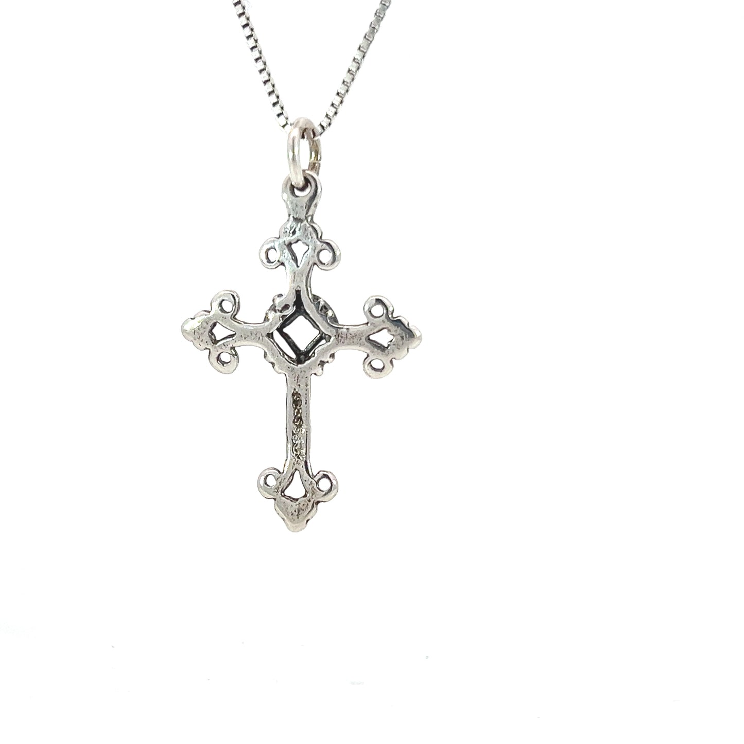 Sterling Silver, Cross Pendant with Narcotics Anonymous NA Symbol, Medium Size