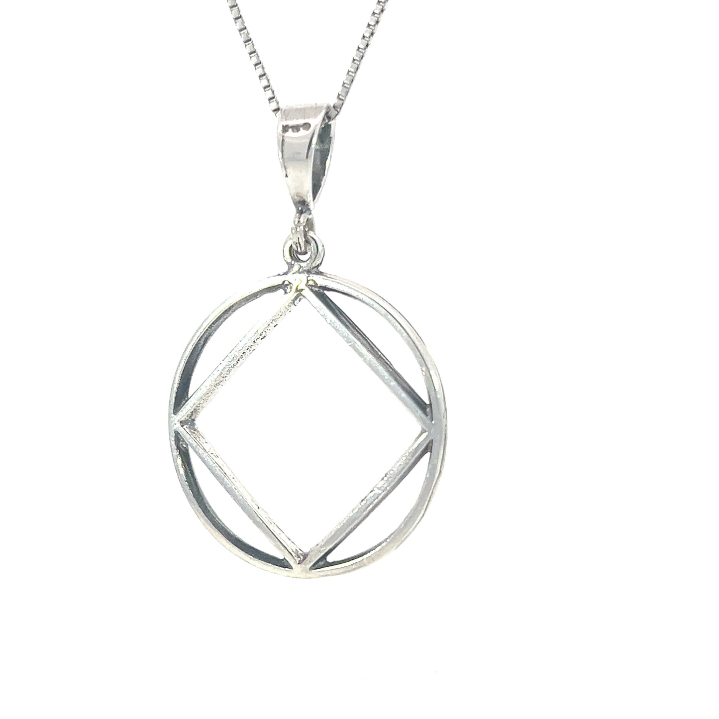 Sterling Silver Pendant, Narcotics Anonymous NA Symbol in a Smooth Wire Style