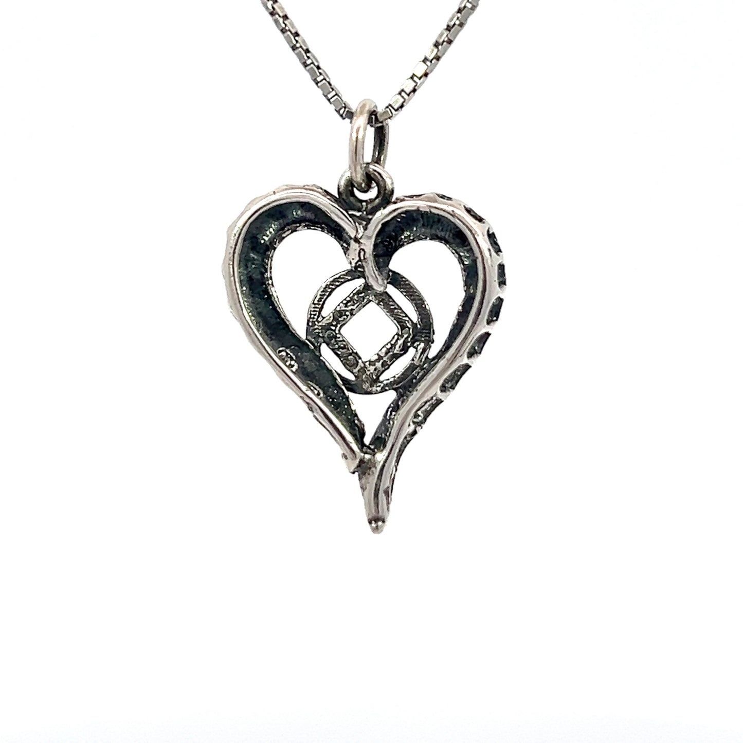 Narcotics Anonymous (NA) Symbol in an Open Heart Pendant