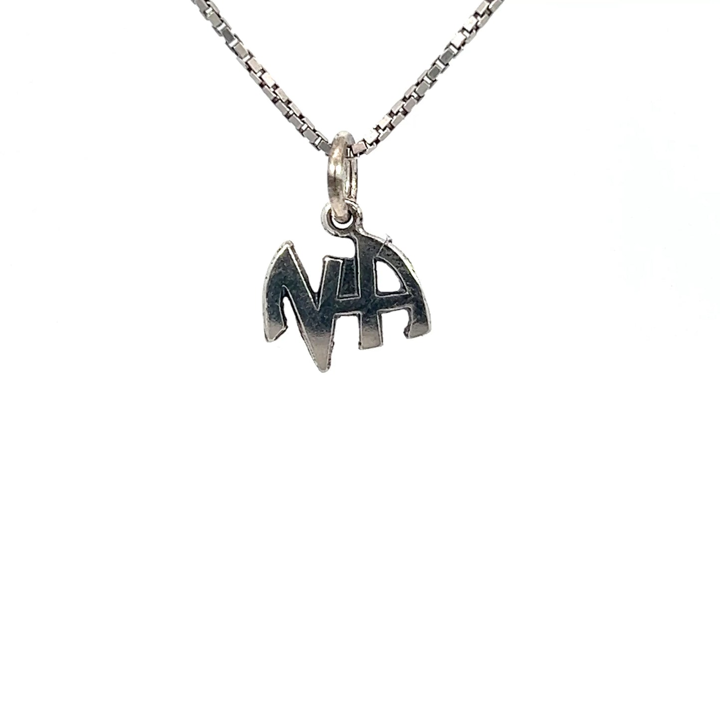 Sterling Silver Pendant, Small Narcotics Anonymous NA Initials