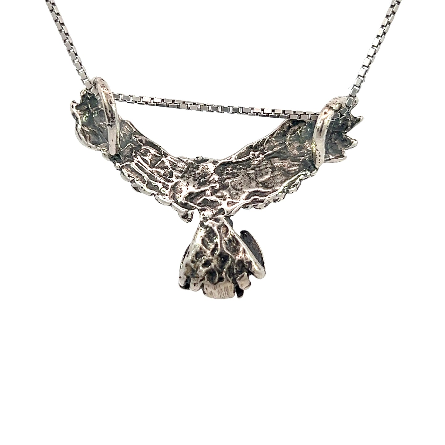 Sterling Silver Pendant, Narcotics Anonymous NA Symbol on the Tail Feathers of an Open Winged Eagle