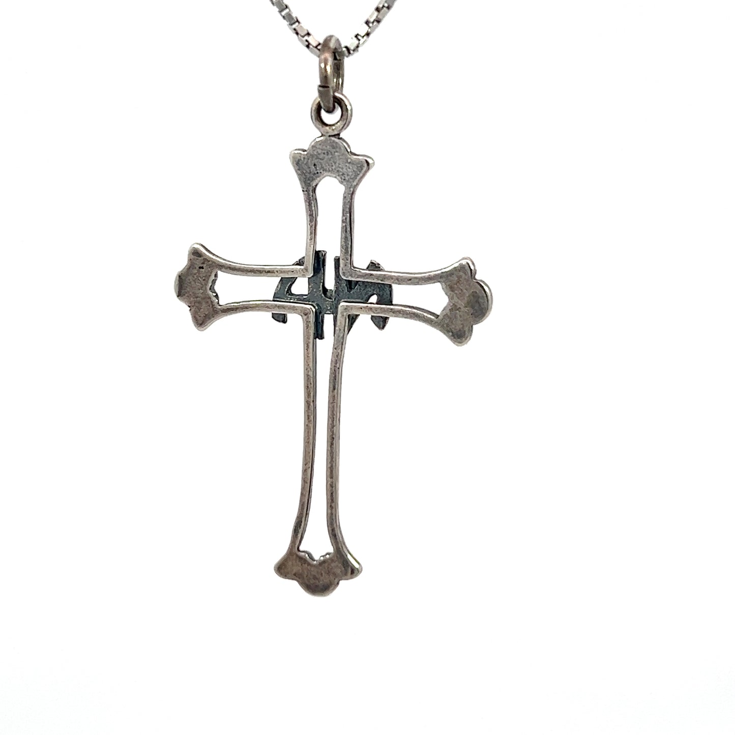 Sterling Silver, Cross Pendant with Narcotics Anonymous NA Initials in the Center