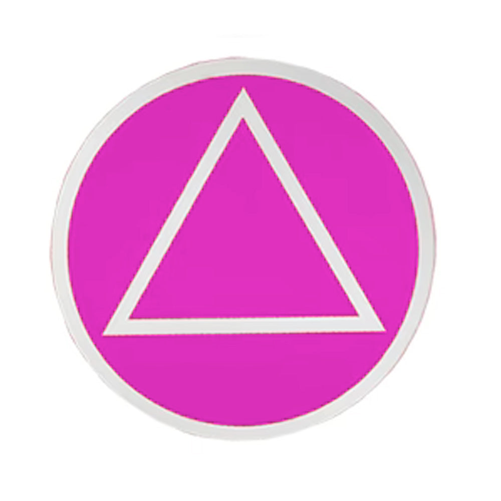 3" Round Alcoholics Anonymous AA Recovery Symbol Sticker, Available in 9 Colors