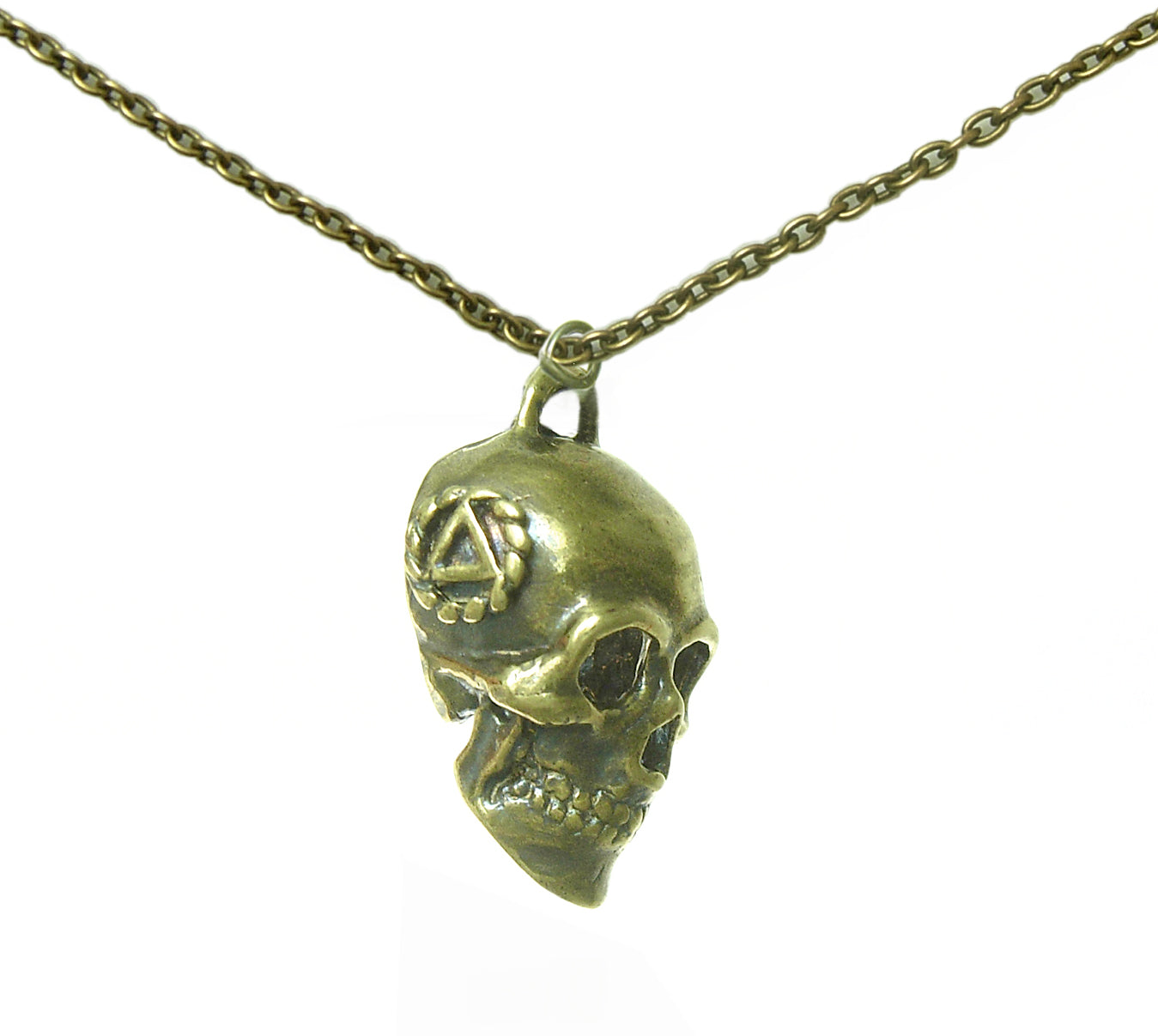 Set of Brass Alcoholics Anonymous AA Symbol #1021 Pendant with Brass Chain, $12-$15, Chain Available in 3 Different Lengths