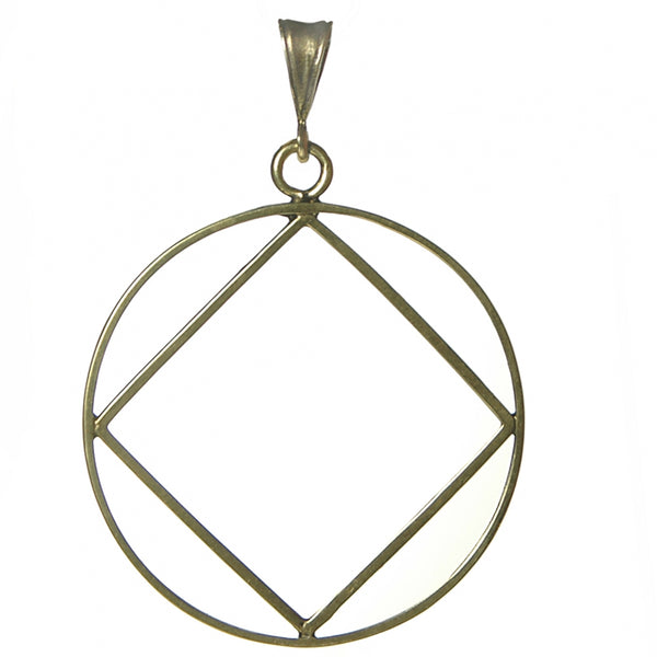 Brass Pendant Narcotics Anonymous NA, Extra Large Size
