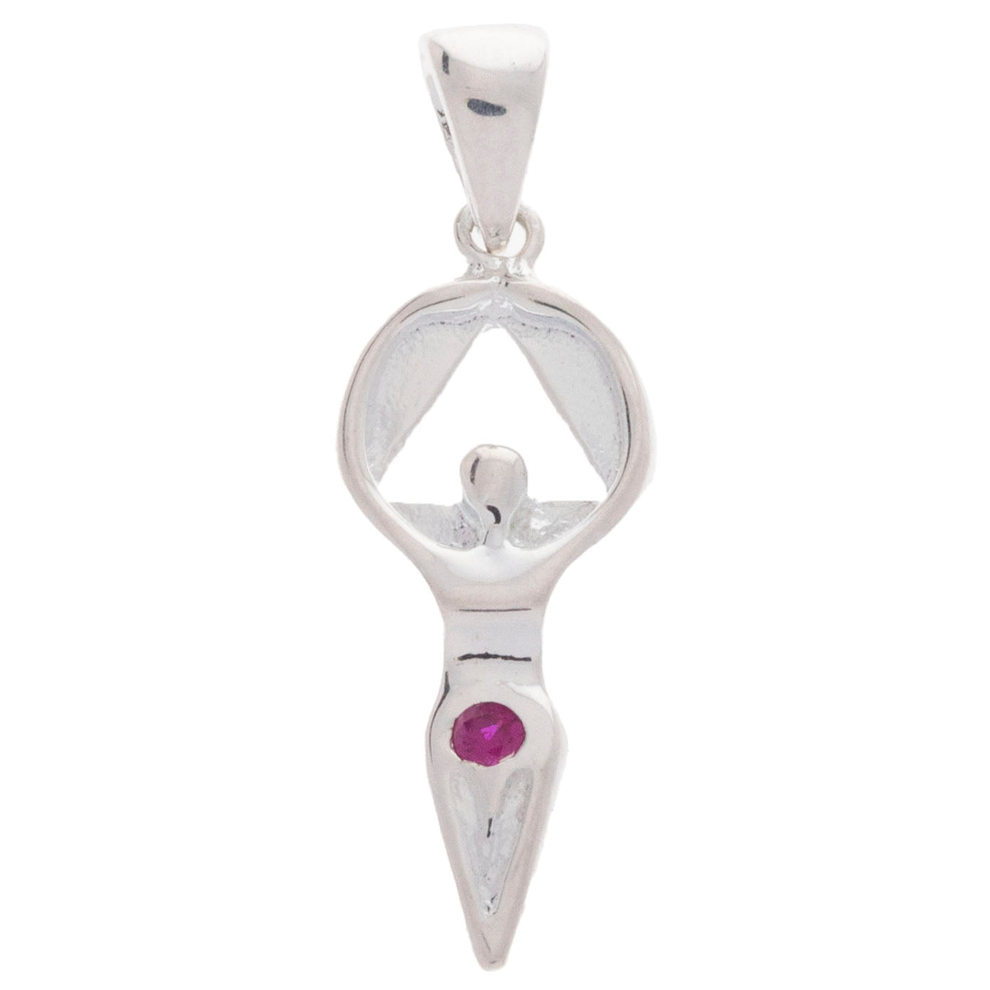 Sterling Silver AA Women in Recovery Birthstone Pendant – 1.7g, Hand-Finished, All 12 CZ Colors