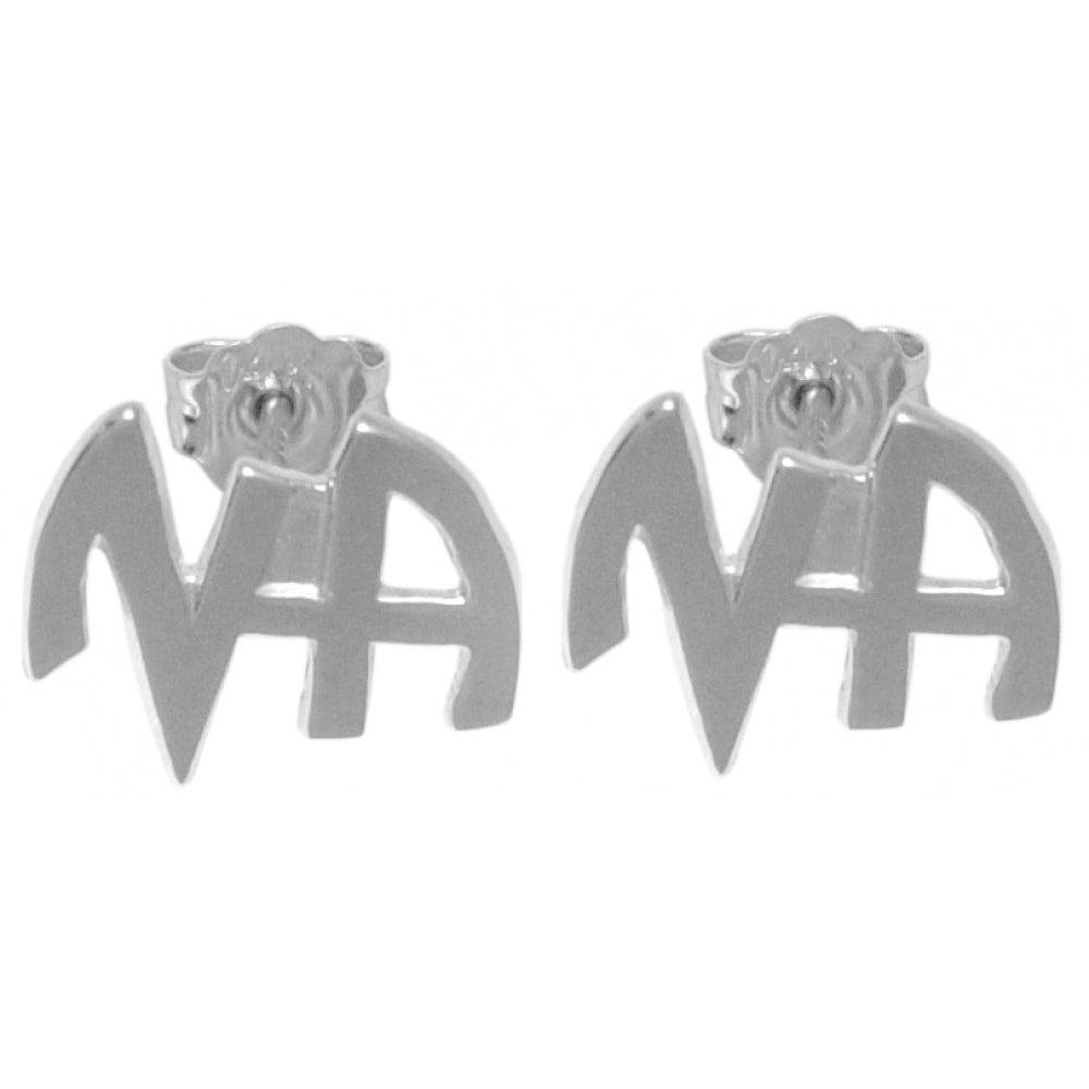 Narcotics Anonymousrcotics Anonymous, Stud Earrings, Sterling Silver, Small "Narcotics Anonymous" Initials