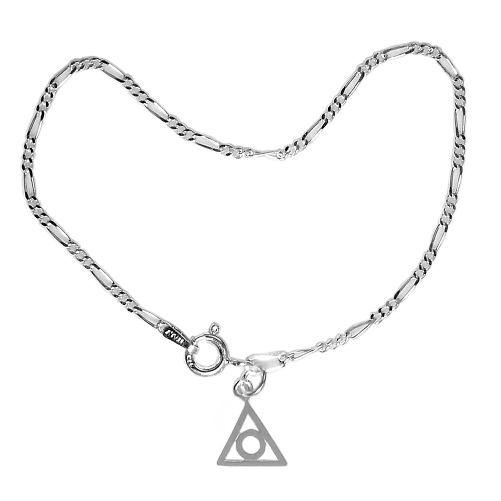 Light Figaro Style 7" Bracelet, Your Choice of 5 Different Anonymous Charms