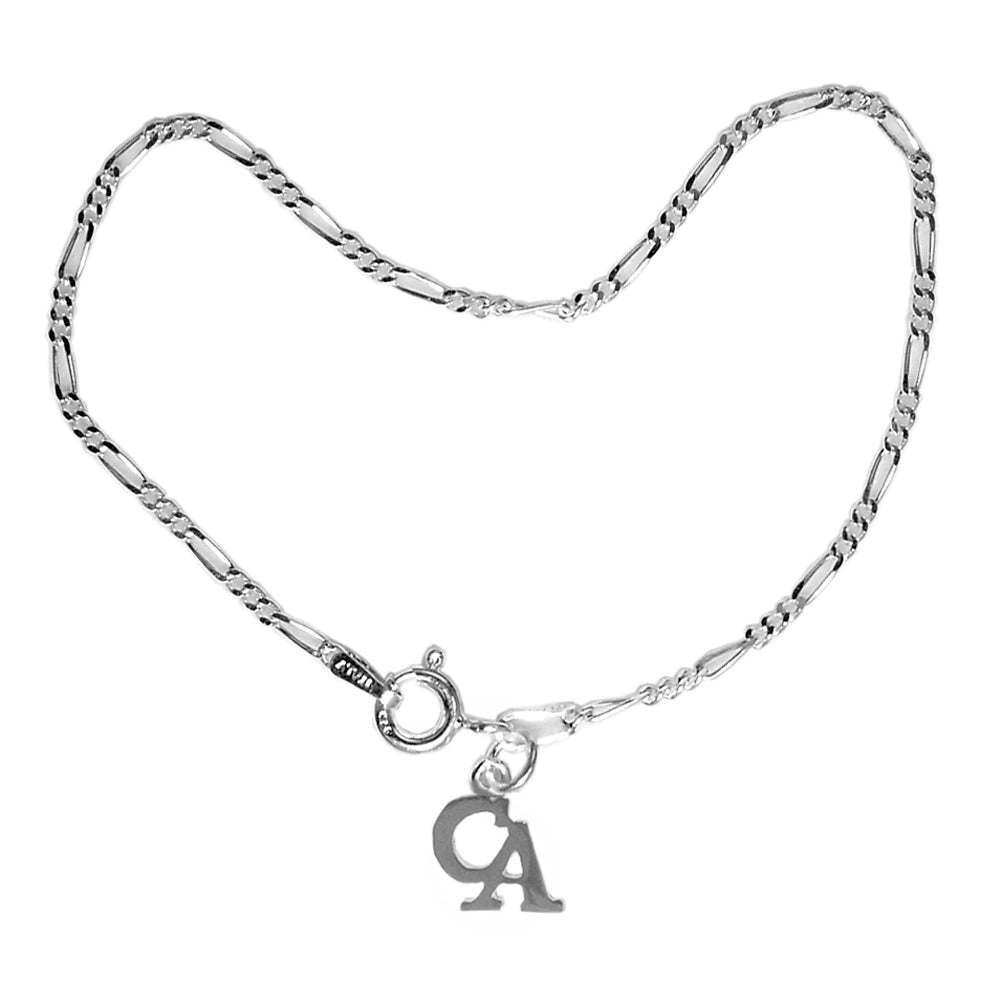 Light Figaro Style 7" Bracelet, Your Choice of 5 Different Anonymous Charms