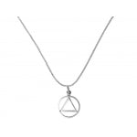 Set of Alcoholics Anonymous AA Symbol #867 Pendant with #213 Light Box Chain, Sterling, Chain Available in 3 Different Lengths