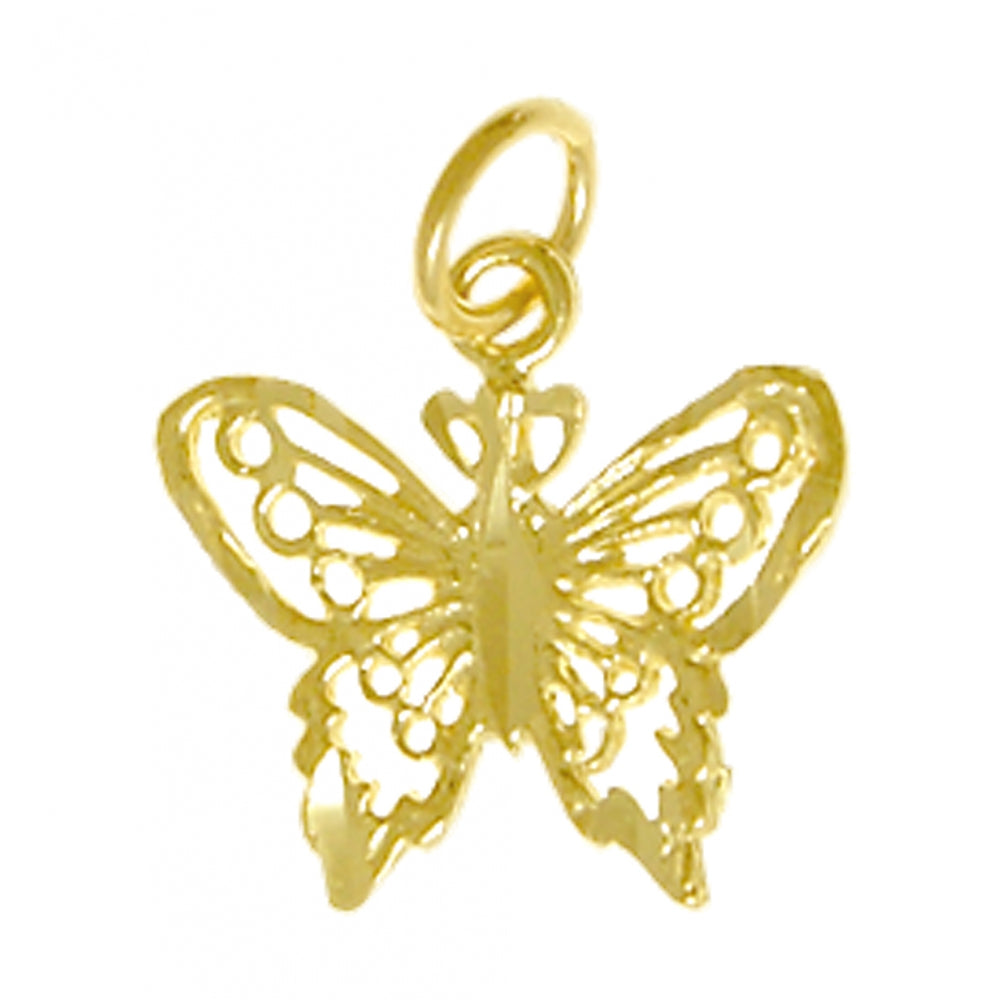 14k Gold, Beautiful Small Butterfly Pendant - Style #220-16