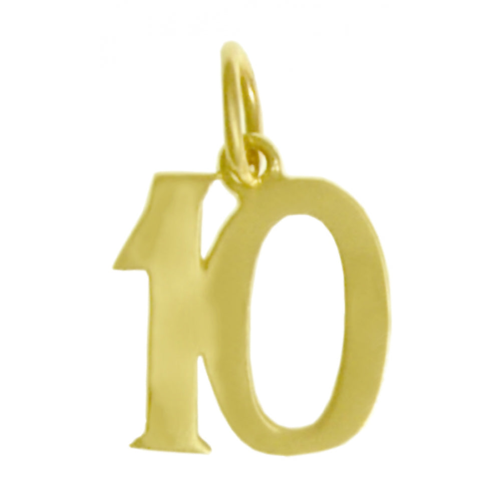 14k Gold Pendant, Numerals for Celebrating All Occasions; Anniversary, Birthdays