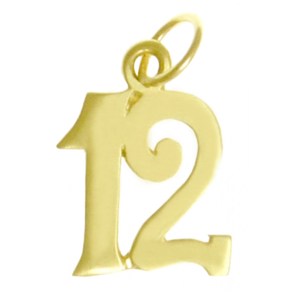 14k Gold Pendant, Numerals for Celebrating All Occasions; Anniversary, Birthdays