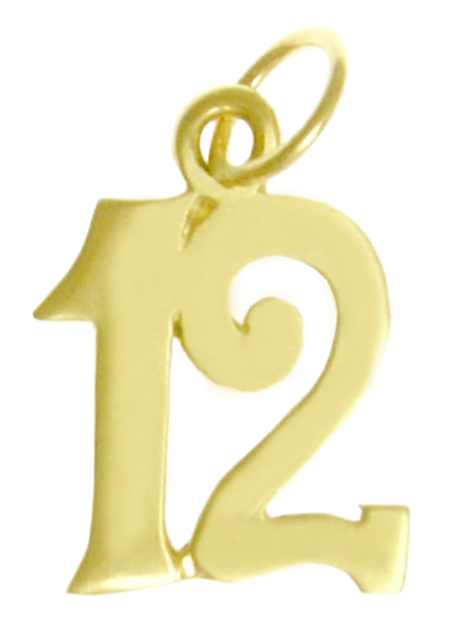 14k Gold Pendant, Numerals for Celebrating All Occasions; Anniversary, Birthdays