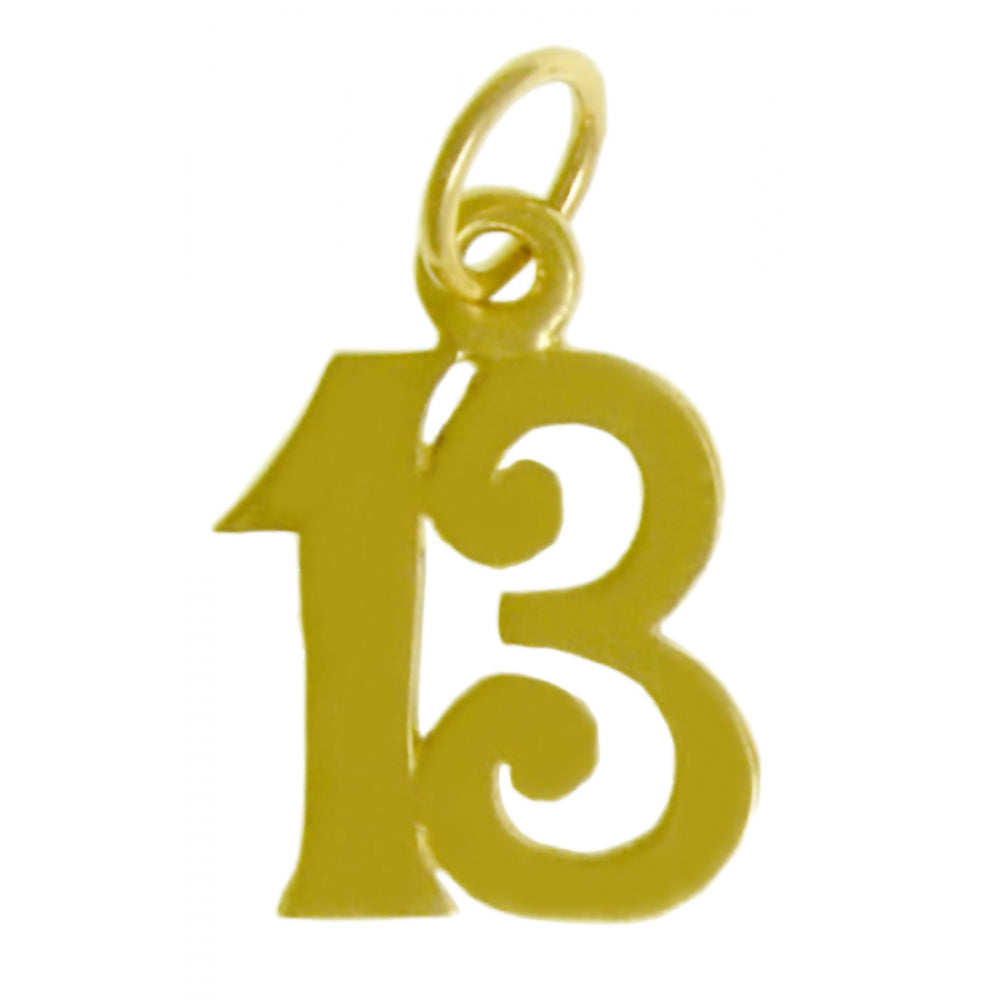 14k Gold Pendant, Numerals for Celebrating All Occasions; Anniversary, Birthdays