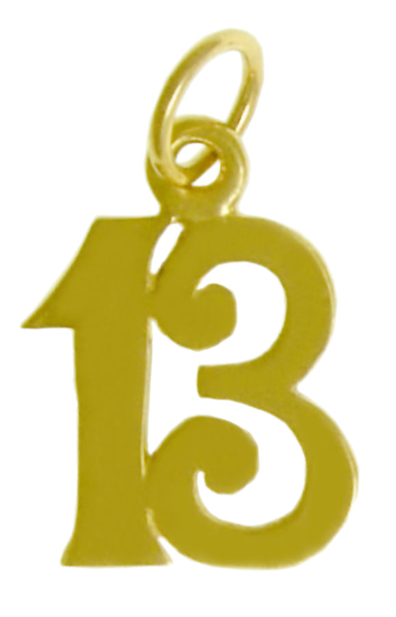 14k Gold Pendant, Numerals for Celebrating All Occasions; Anniversary, Birthdays