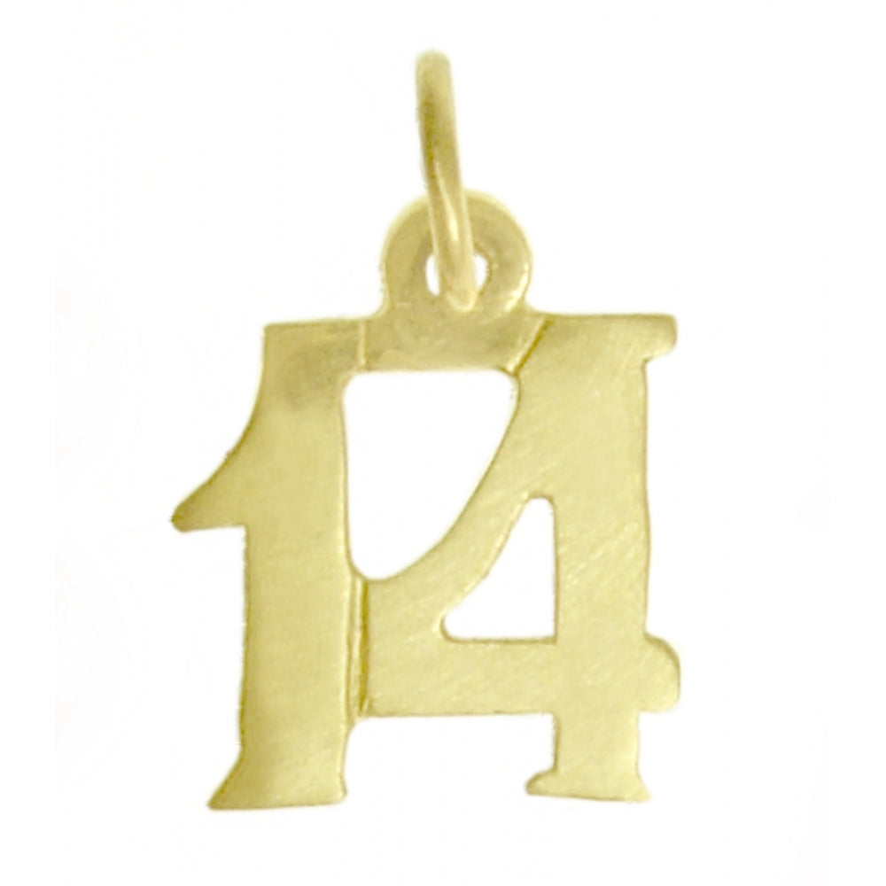 14k Gold Pendant, Numerals for Celebrating All Occasions; Anniversary, Birthdays