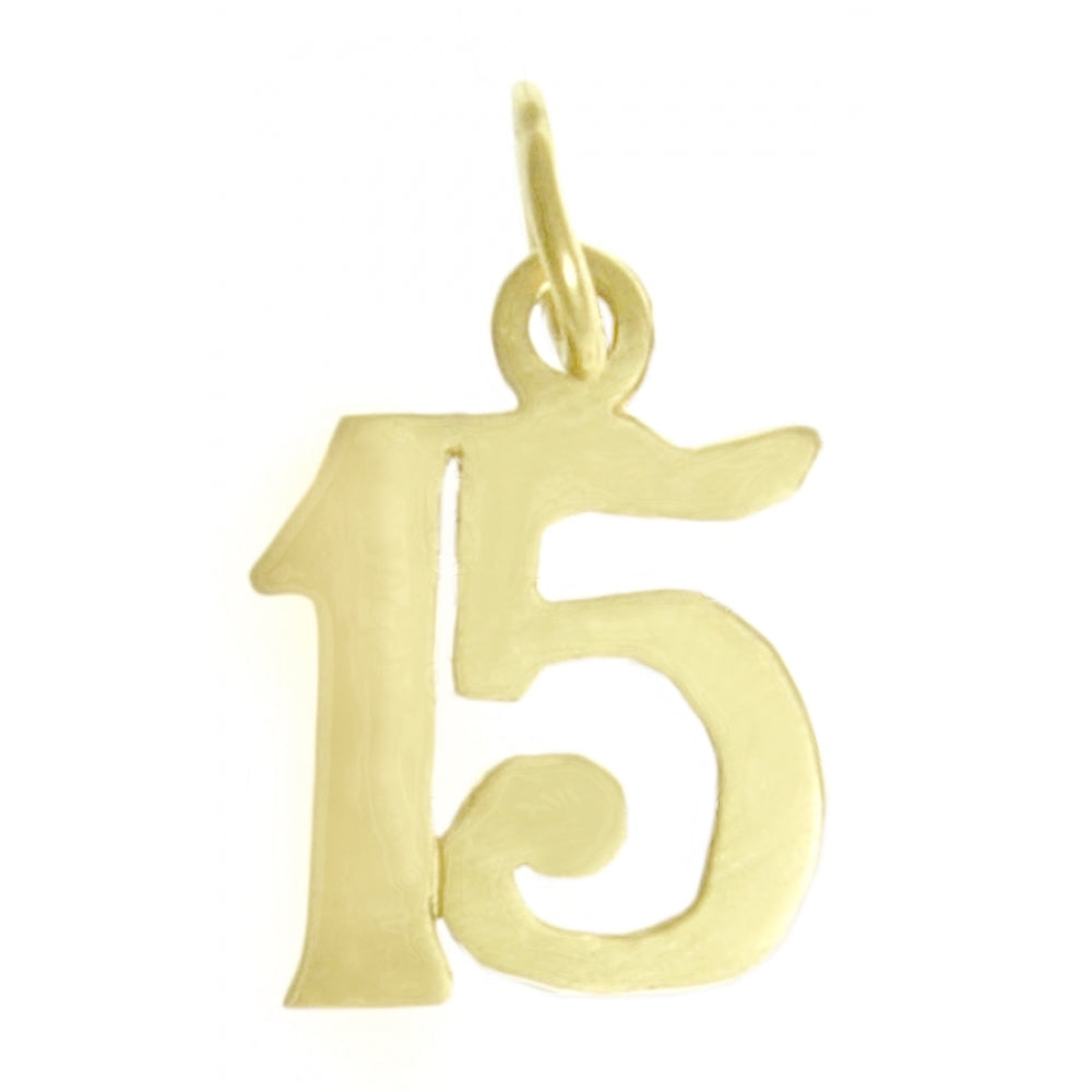 14k Gold Pendant, Numerals for Celebrating All Occasions; Anniversary, Birthdays