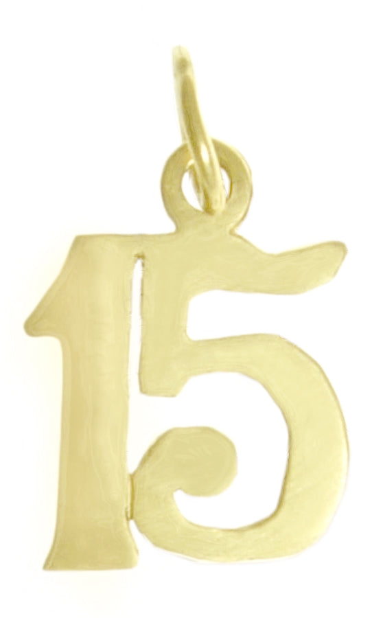 14k Gold Pendant, Numerals for Celebrating All Occasions; Anniversary, Birthdays