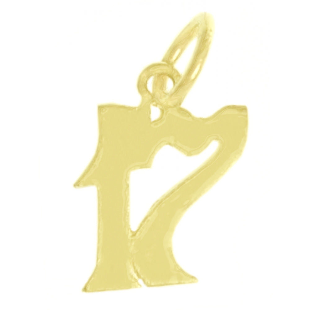 14k Gold Pendant, Numerals for Celebrating All Occasions; Anniversary, Birthdays
