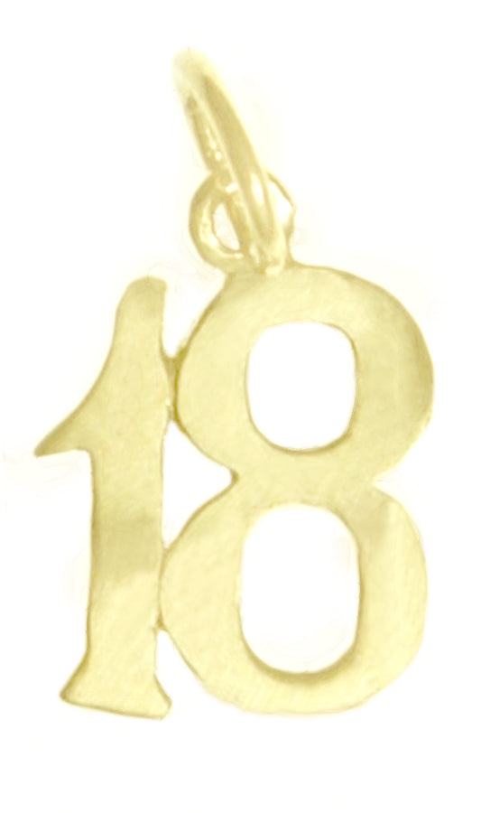 14k Gold Pendant, Numerals for Celebrating All Occasions; Anniversary, Birthdays