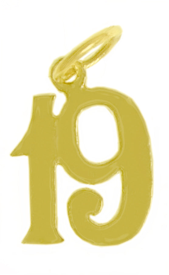 14k Gold Pendant, Numerals for Celebrating All Occasions; Anniversary, Birthdays
