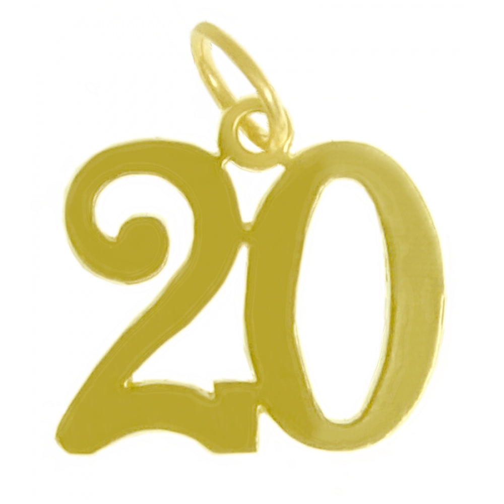 14k Gold Pendant, Numerals for Celebrating All Occasions; Anniversary, Birthdays