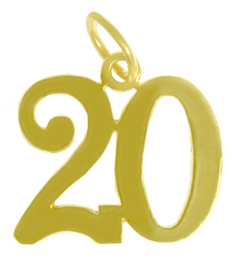 14k Gold Pendant, Numerals for Celebrating All Occasions; Anniversary, Birthdays