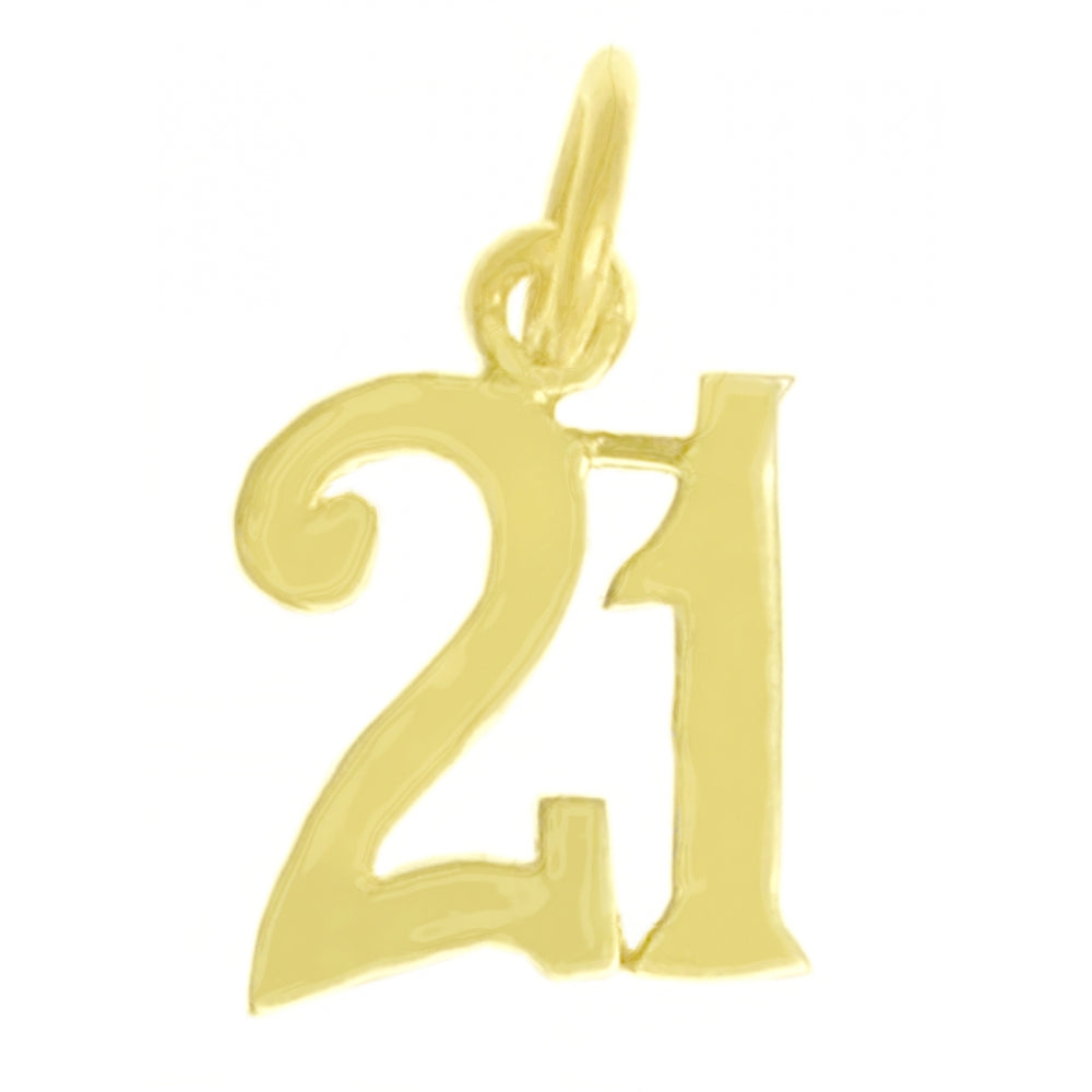 14k Gold Pendant, Numerals for Celebrating All Occasions; Anniversary, Birthdays