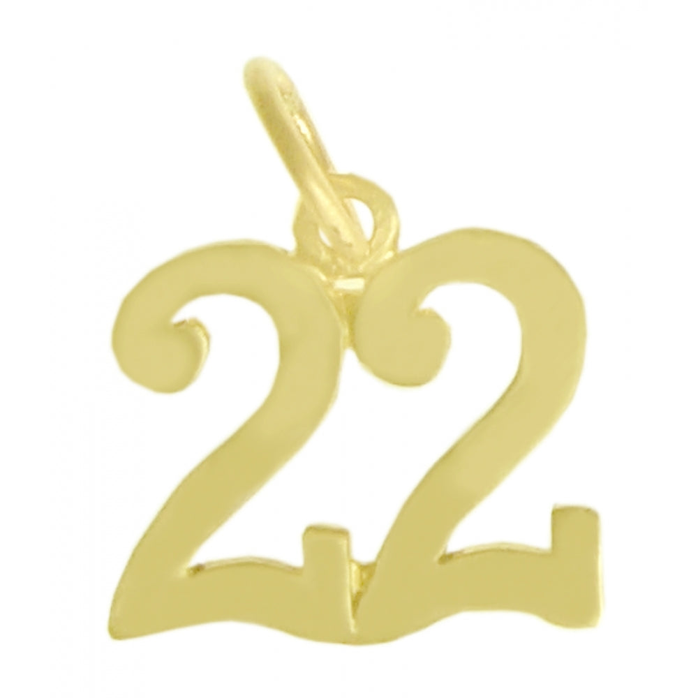 14k Gold Pendant, Numerals for Celebrating All Occasions; Anniversary, Birthdays