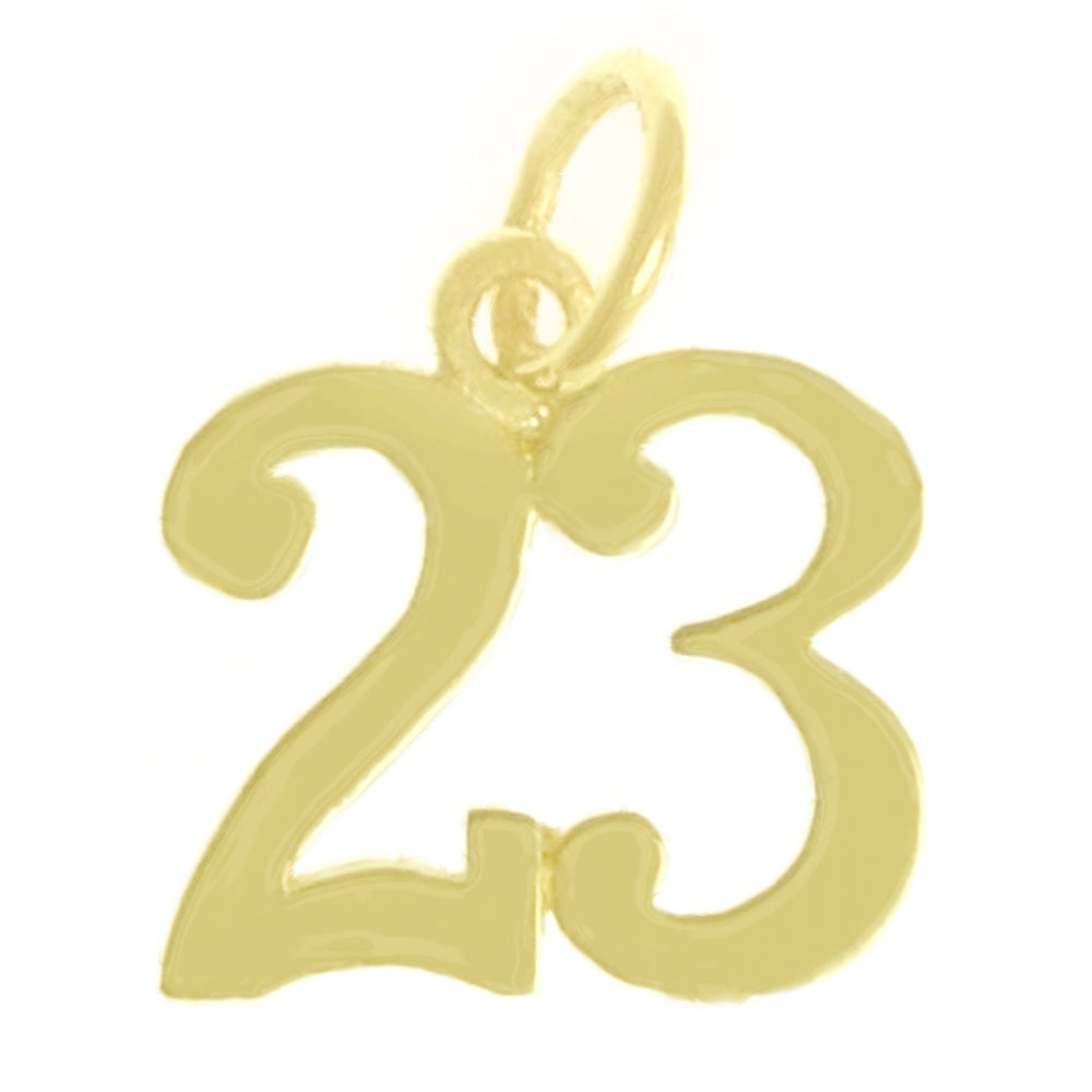 14k Gold Pendant, Numerals for Celebrating All Occasions; Anniversary, Birthdays