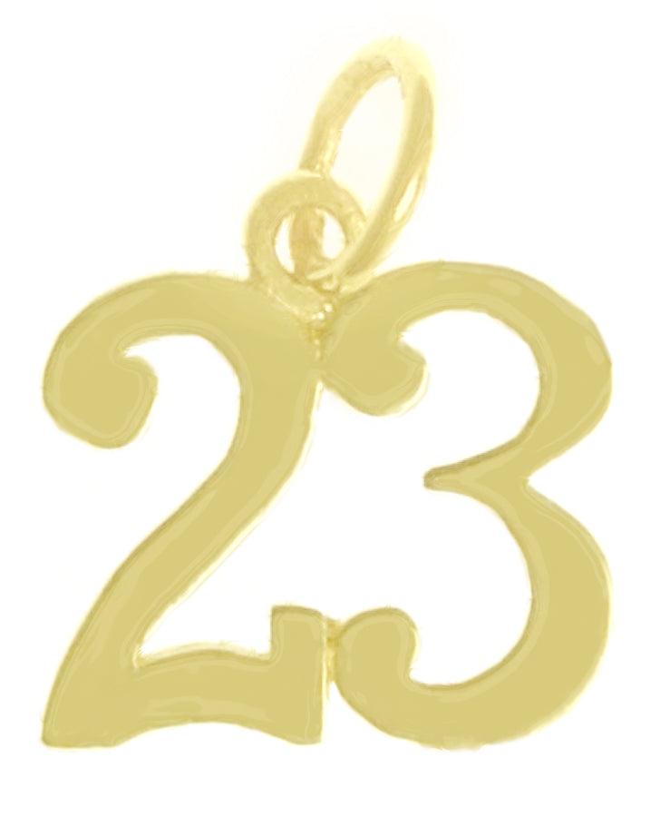 14k Gold Pendant, Numerals for Celebrating All Occasions; Anniversary, Birthdays