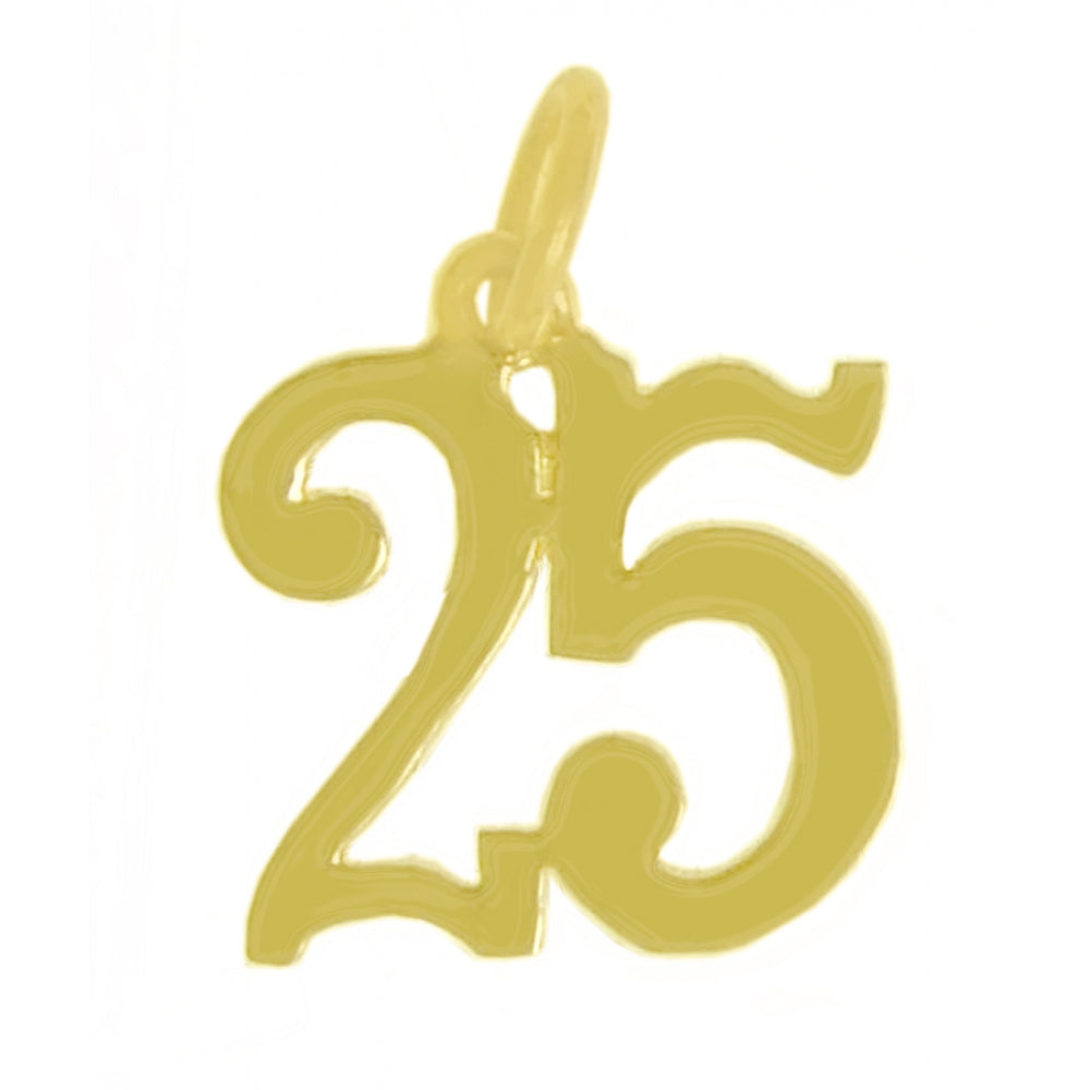 14k Gold Pendant, Numerals for Celebrating All Occasions; Anniversary, Birthdays