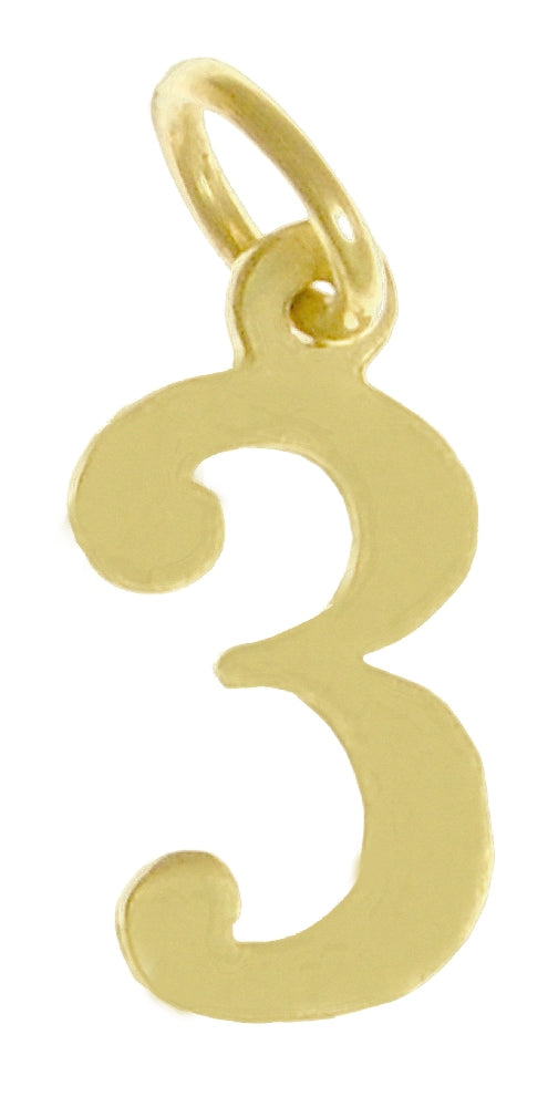 14k Gold Pendant, Numerals for Celebrating All Occasions; Anniversary, Birthdays