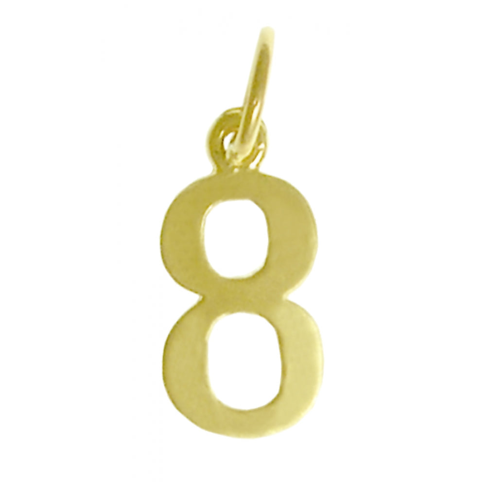 14k Gold Pendant, Numerals for Celebrating All Occasions; Anniversary, Birthdays