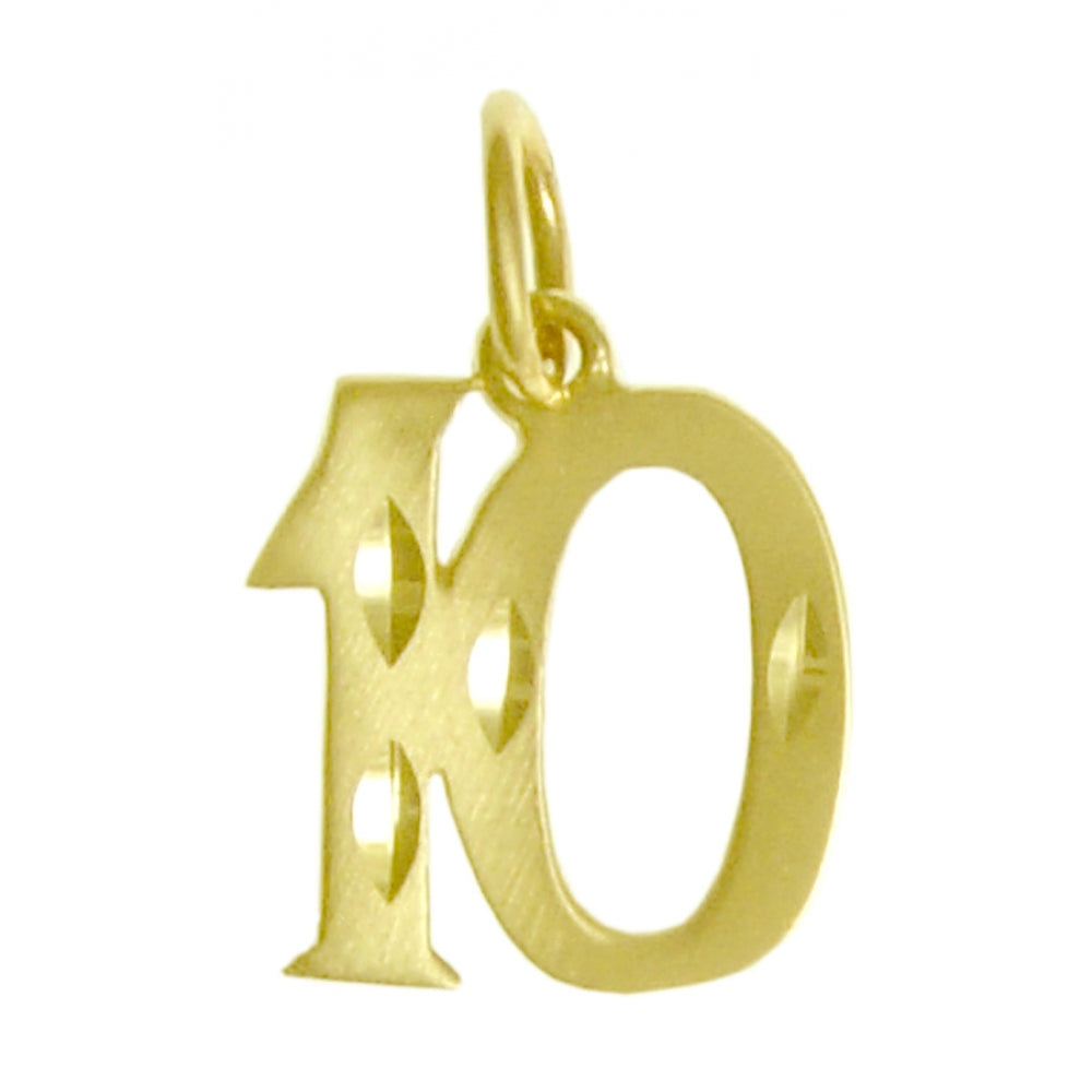 14k Gold Pendant, Numerals for Celebrating All Occasions; Anniversary, Birthdays