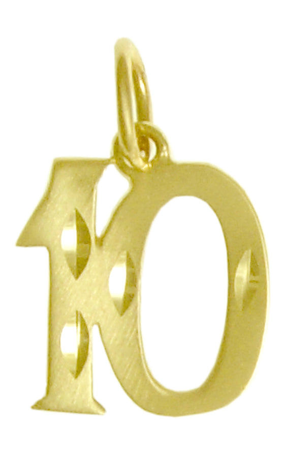 14k Gold Pendant, Numerals for Celebrating All Occasions; Anniversary, Birthdays