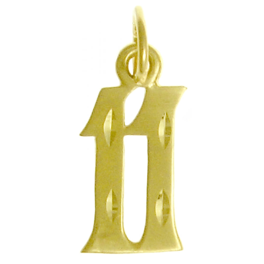 14k Gold Pendant, Numerals for Celebrating All Occasions; Anniversary, Birthdays