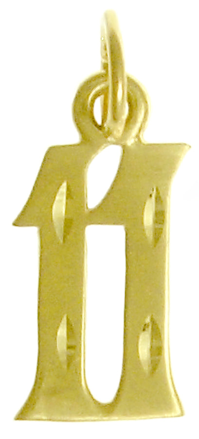 14k Gold Pendant, Numerals for Celebrating All Occasions; Anniversary, Birthdays
