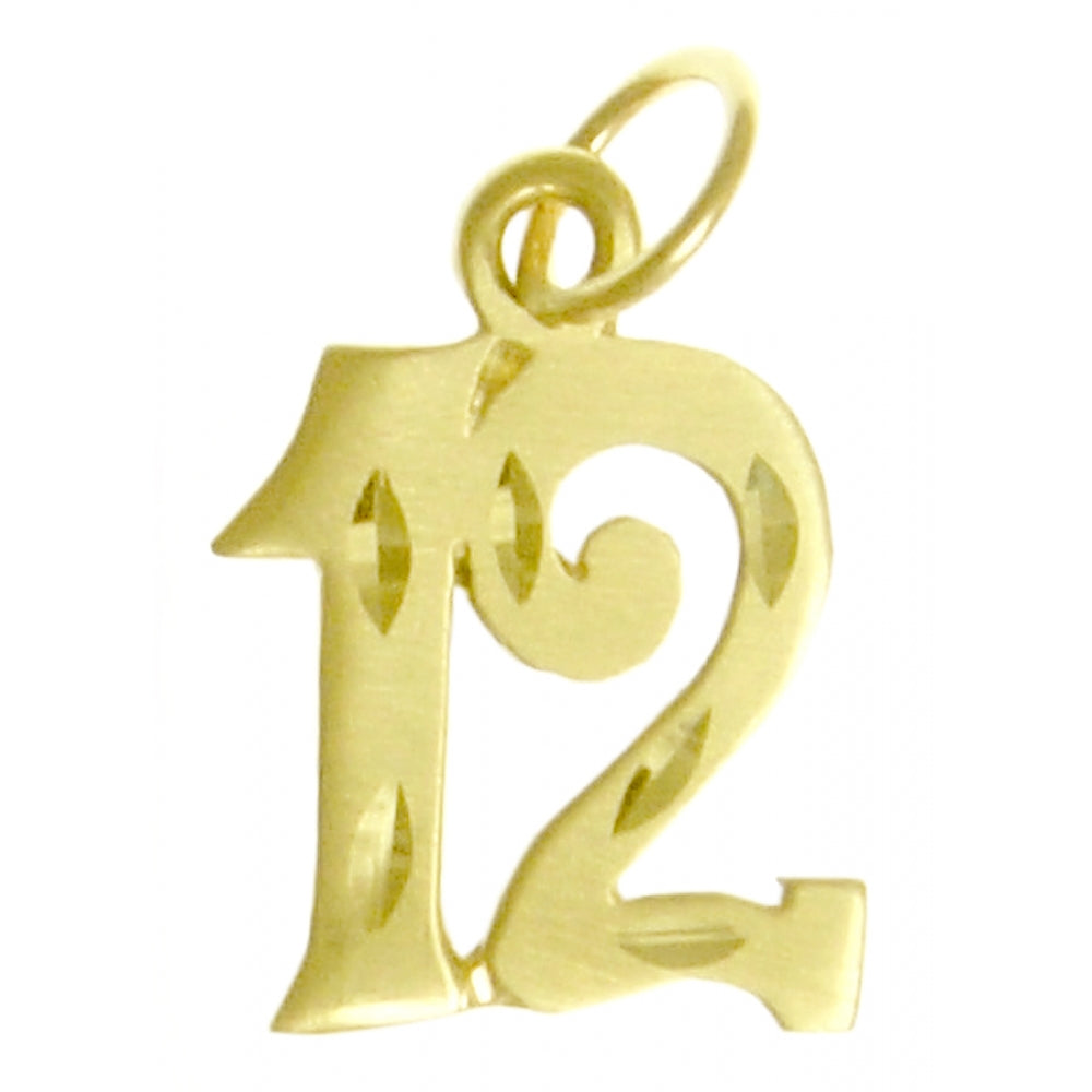14k Gold Pendant, Numerals for Celebrating All Occasions; Anniversary, Birthdays
