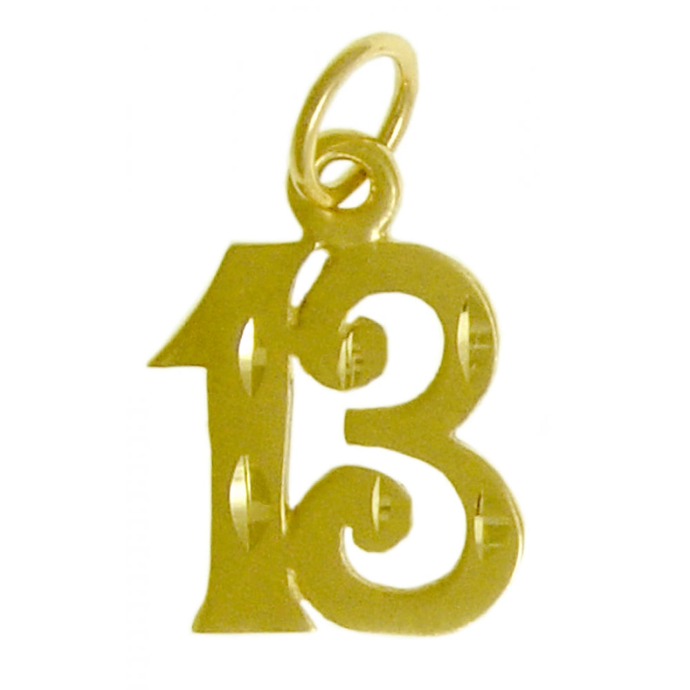 14k Gold Pendant, Numerals for Celebrating All Occasions; Anniversary, Birthdays