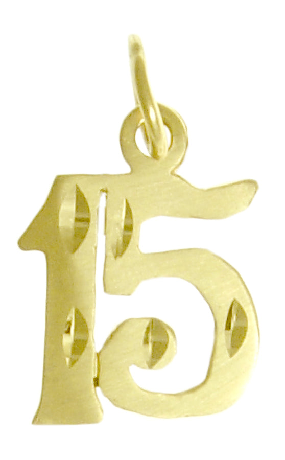 14k Gold Pendant, Numerals for Celebrating All Occasions; Anniversary, Birthdays